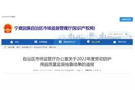 宁夏回族自治区市场监管厅通报2022年度劳动防护用品质量监督抽查结果图片