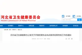 河北省卫生健康委办公室关于开展变更执业地点医师定期考核工作的通知图片