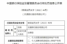 交通银行被罚500万：个人消费贷违规流入房地产图片