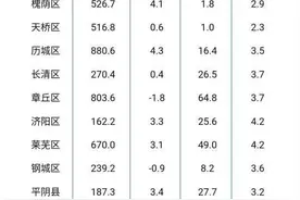济南各区县前三季度GDP发布，历下、高新、市中位居前三图片