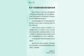 用户投诉汽车空调吹出不明白色粉末，比亚迪：对身体无害图片