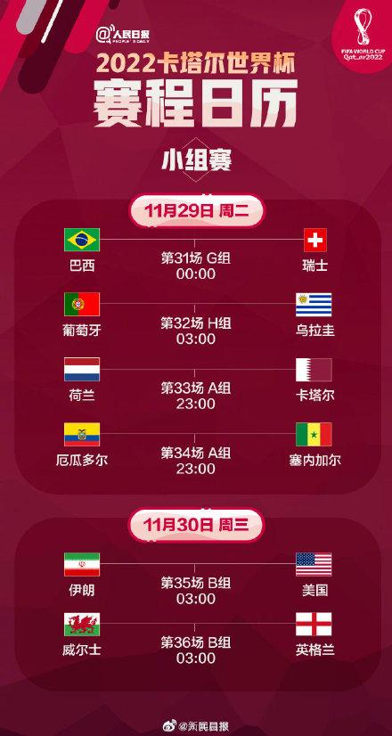 今晚开幕！速度收藏2022卡塔尔世界杯赛程日历