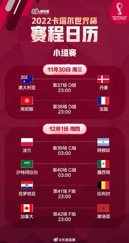 今晚开幕！速度收藏2022卡塔尔世界杯赛程日历