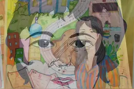 初中生给老师画肖像，细节传神，满满都是爱图片