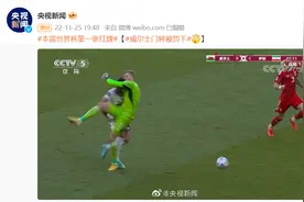 卡塔尔世界杯第一张红牌！威尔士门将被罚下图片