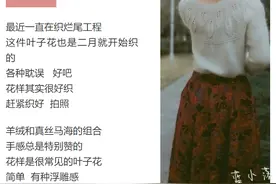 附详细教程，叶子花：浮雕感花样圆肩毛衣（有编织图解）图片