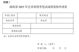 湖南高招艺术类专业统考成绩可申请复核图片