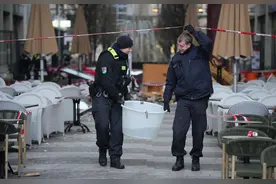 （外代一线）德国一大型水族箱破裂 两人受伤、1500条鱼死亡图片