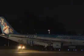 阿根廷“冠军专机”落地过“水门”图片
