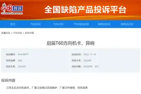 东风启辰T60方向机卡顿异响 车主投诉后已结案图片