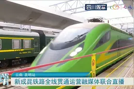 直播新成昆⑧新成昆铁路首趟动车到达昆明图片