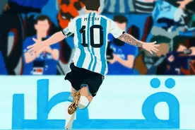 大学生手绘致敬足坛群星：球王梅西始于球技终于人品图片