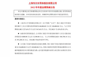 韦尔年报业绩降九成，错判行业趋势遭公募斩仓离场图片