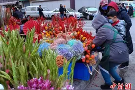 （新春走基层）西安花市春节“不打烊” 热销芬芳“年味儿”图片