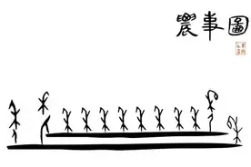 浙大教授用古文字创作《农事图》，“年”字原来是这样演化来的！图片
