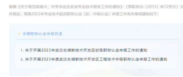 武汉东湖高新区职称认定申报开始了