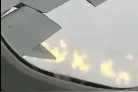 达美航空波音客机飞行时机翼冒出火光！乘客称听到巨大噪音图片