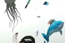 “海洋生物”漫天飞舞，治愈系“空中的海底世界”图片