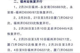 提醒！福州火车站近期这些列车加开、停运图片
