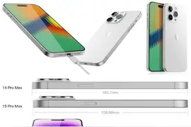 iPhone 15 Pro Max对比14 Pro Max：更矮更窄更厚！图片