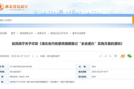 3月1日起，湖北省内地居民婚姻登记“全省通办”图片