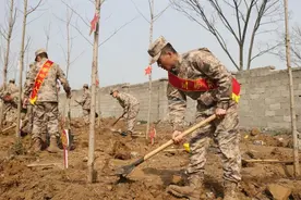 植树节，官兵在行动！图片