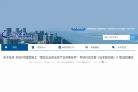 关于征求《杭州市建筑施工“落实企业安全生产主体责任年”专项行动方案（征求意见稿）》意见的通知图片