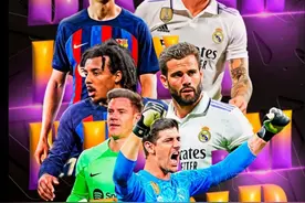 皇马国家德比海报：克罗斯、纳乔、库尔图瓦pk德容、孔德、特狮图片