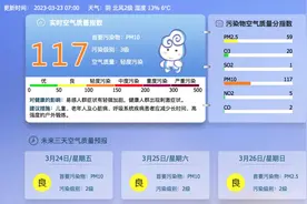 北京今日空气主要污染物仍为PM10，轻度污染图片