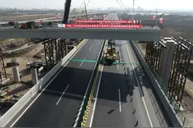 高铁红岛站一配套市政设施项目提前完成施工，青兰高速恢复正常通行图片