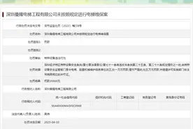 未按照规定进行电梯维保  深圳曼隆电梯工程有限公司被罚款20000元图片