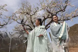 穿汉服扮彩妆唱京剧，大城子镇百年梨花盛开成了网红地儿图片