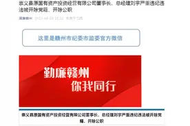 贪婪无度，胆大妄为，崇义县原国有资产投资经营有限公司董事长、总经理刘宇被“双开”图片