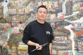 历时三年！画家林顺文创作《高山流水汇松园》巨幅青绿山水画图片