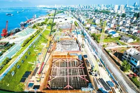 枝江长江大桥转入地面施工图片