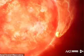 50亿年后地球末日景象：科学家发现一颗恒星正吞噬一颗行星图片