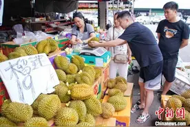 东南亚榴莲大量上市 广西南宁市民选购忙图片
