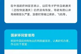 何时全面恢复出入境证件全国通办、电子护照自助通关？官方答复图片