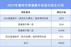 今年惠州普通高中计划招近4.7万人，公办高中主要面向属地招生图片