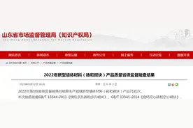2022年山东省新型墙体材料（砖和砌块）产品质量省级监督抽查结果图片
