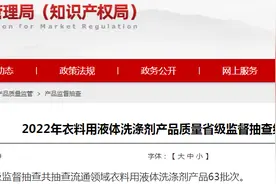 2022年山东省衣料用液体洗涤剂产品质量省级监督抽查结果图片