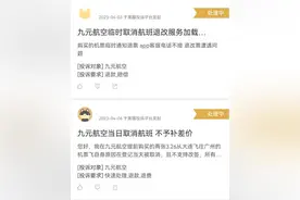 消费探照灯｜因公司原因取消航班，九元航空不赔付也不改签外航图片