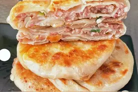 早餐首选！保姆级肉饼教程，无需发面，酥得掉渣，香得流油~图片