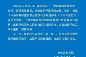 “女孩手碰到老师被踢拽”！教育局通报：已解聘！图片