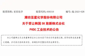 潍坊亚星化学股份有限公司拟购买韩国SK致新株式会社PVDC相关知识产权资产图片
