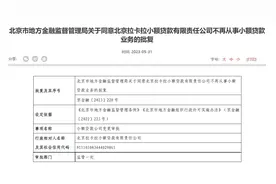 北京市金融监管局：同意拉卡拉小贷不再从事小额贷款业务图片