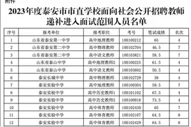 泰安市2023年市直学校招聘教师面试资格审查递补公告发布图片