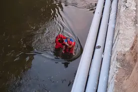 ​两学生海边游玩遇涨潮被困礁石 烟台消防火速采取吊升救援图片
