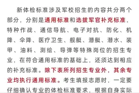 来了！2023年军队院校招收普通高中毕业生体检标准要求发布图片