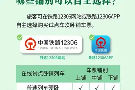 今起试行！12306可在线选铺位了，附攻略→图片